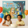 i-emporium Bluey Birthday Party Backdrop 5x3Ft Reusable 3D Print Vinyl