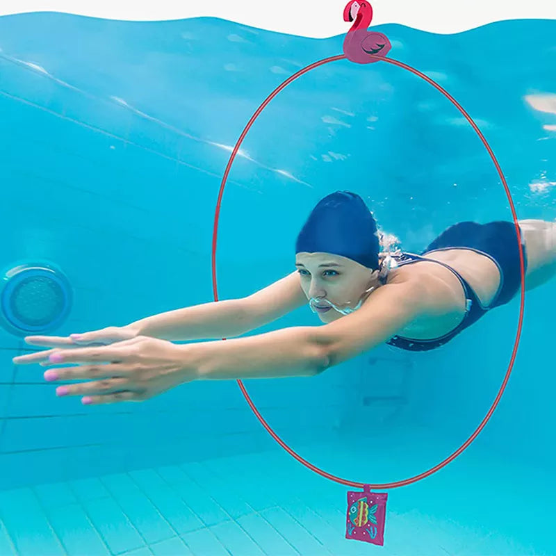 i-emporium Pool Toys - Games - Diving Through Swimming Rings - Kids & Adults