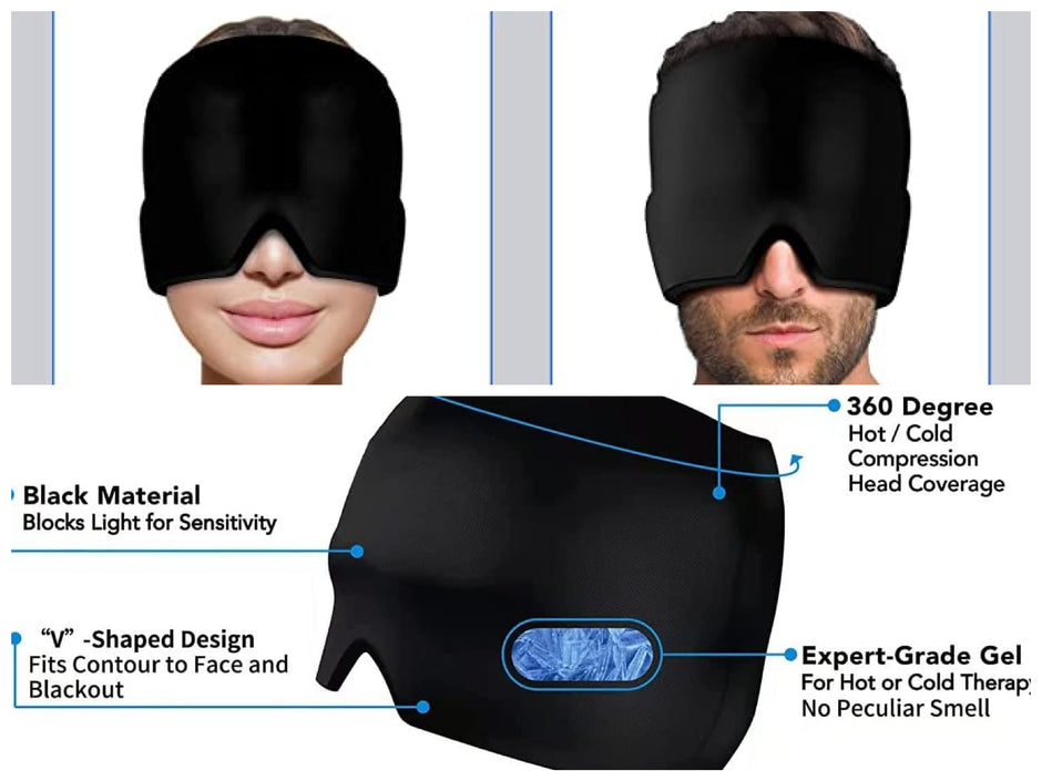 i-emporium Headache Migraine Relief Cap | Hot and Cold Therapy | 360 Deg