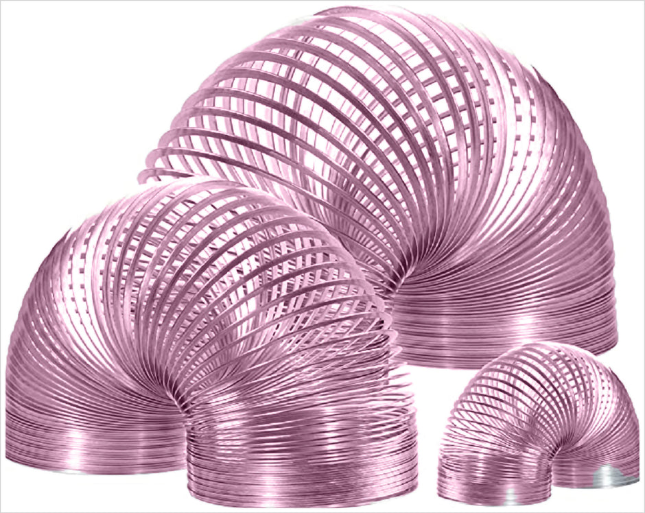 i-emporium The Original Slinky Walking Metal Spring - Pack of 3 - Pink