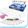 i-emporium Blow Pens Kids Art and Craft Set - Air Brush Markers with Pump and Stencils