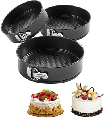 i-emporium Cake Pan Set Springform 3 Piece Cake Tin and Baking Pan Collection