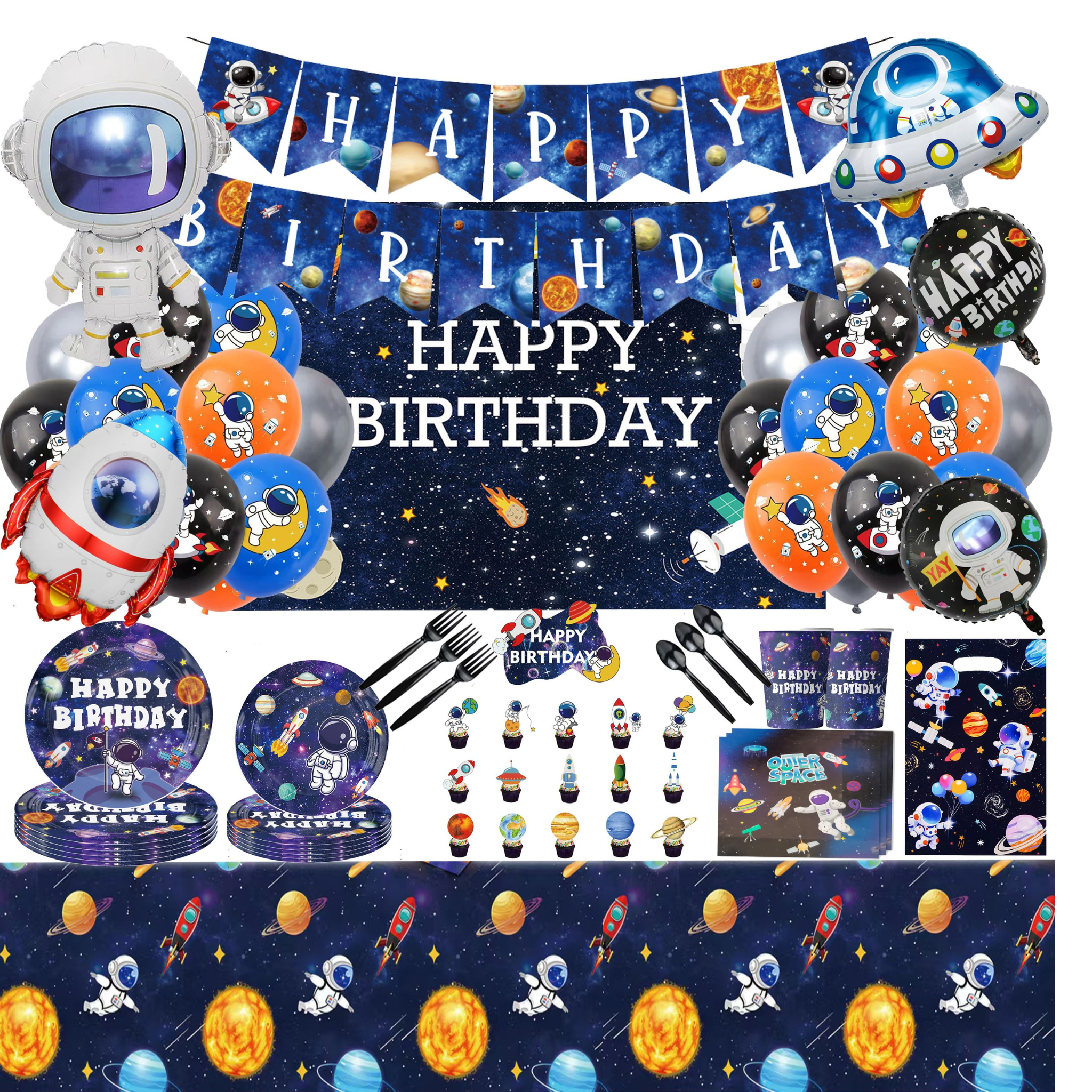 i-emporium Space Theme Birthday Party Decoration Pack 208-Pieces