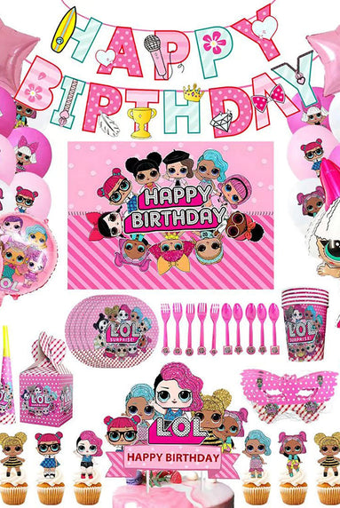 i-emporium 160 Pieces LOL Surprise Doll Birthday Party Supplies Decorations