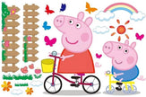 i-emporium 70x50cm - Peppa Pig Wall Stickers - Peppa and George Playtime Giant stickers