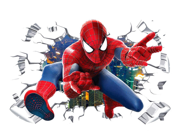 i-emporium 90x60cm | Superhero Wall Stickers | 3D Avenger Spiderman Wall Decal