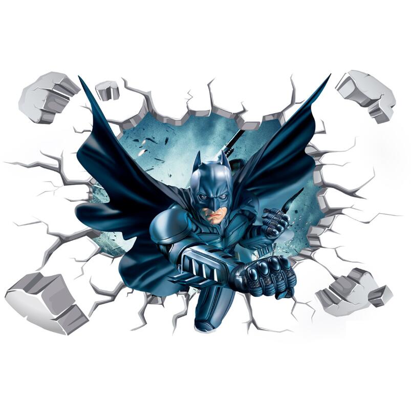 i-emporium 90x60cm - Superhero Wall Stickers | 3D Avengers Batman Wall Decal