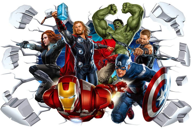 i-emporium 90x60cm - Superhero Wall Stickers 3D - Avengers Wall Decal