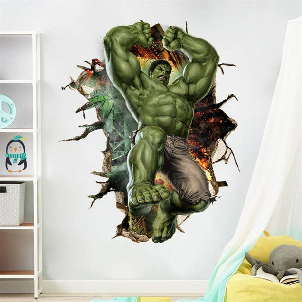 i-emporium Hulk 3D Wall Sticker – 60x90cm Portrait Superhero Wall Decal