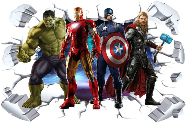 i-emporium 90x60cm - Superhero Wall Stickers 3D - 4H-Avengers - | Wall Decal