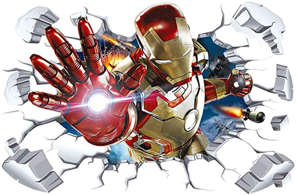 Iron Man 3D Wall Sticker – 90x60cm Superhero Wall Decal