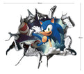 i-emporium 90x90cm - Sonic The Hedgehog Cartoon 3D Broken Wall Sticker