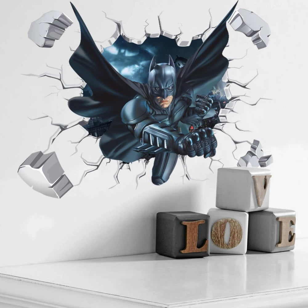 i-emporium 90x60cm - Superhero Wall Stickers | 3D Avengers Batman Wall Decal