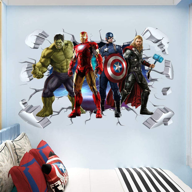 i-emporium 90x60cm - Superhero Wall Stickers 3D - 4H-Avengers - | Wall Decal