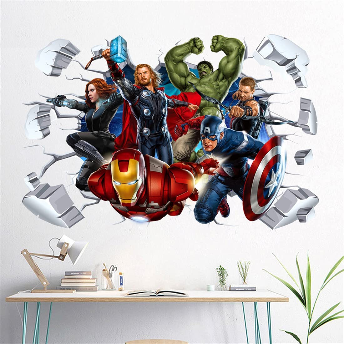 i-emporium 90x60cm - Superhero Wall Stickers 3D - Avengers Wall Decal