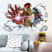 i-emporium Iron Man 3D Wall Sticker – 90x60cm Landscape Superhero Wall Decal