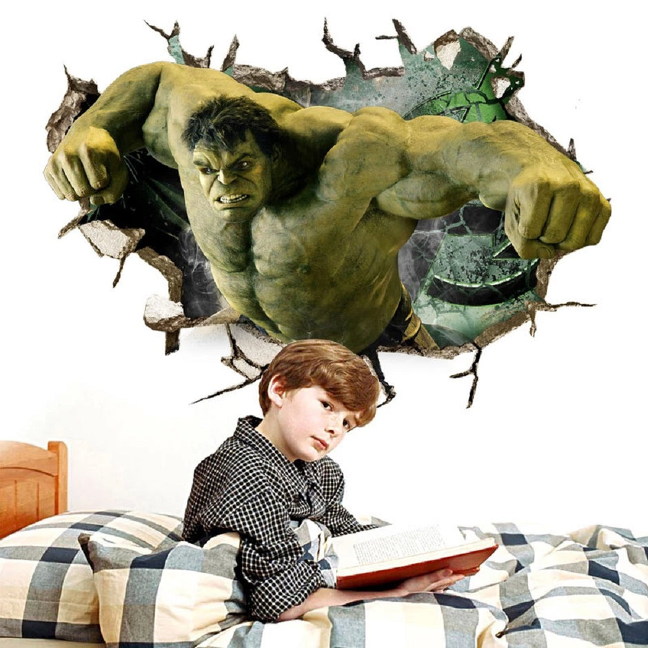 i-emporium Hulk 3D Wall Sticker – 70x50cm Landscape Superhero Wall Decal
