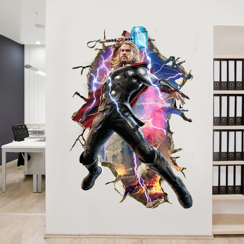 i-emporium 60x90cm - Superhero Wall Stickers 3D - Thor Wall Decal