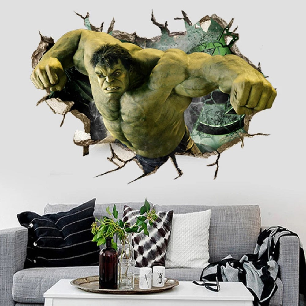 i-emporium Hulk 3D Wall Sticker – 70x50cm Landscape Superhero Wall Decal