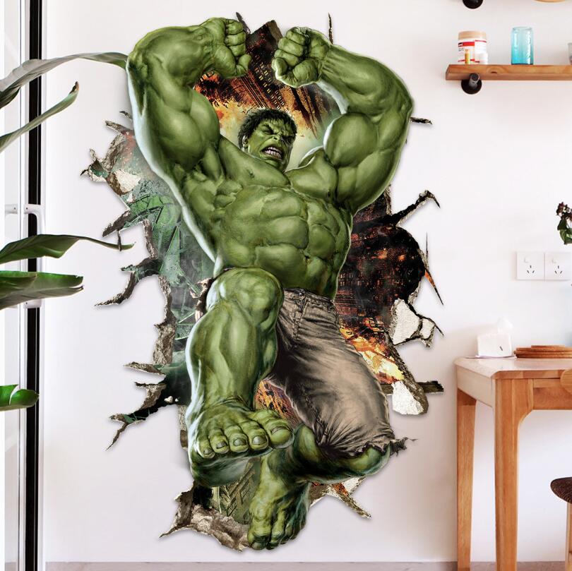 i-emporium Hulk 3D Wall Sticker – 60x90cm Portrait Superhero Wall Decal