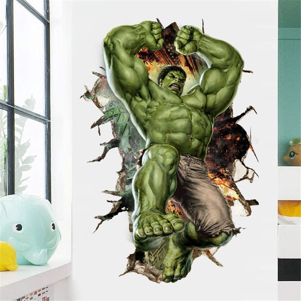 i-emporium Hulk 3D Wall Sticker – 60x90cm Portrait Superhero Wall Decal