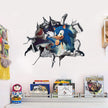 i-emporium 90x90cm - Sonic The Hedgehog Cartoon 3D Broken Wall Sticker