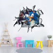 i-emporium 90x90cm - Sonic The Hedgehog Cartoon 3D Broken Wall Sticker